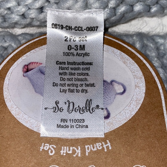 Newborn handknit Set 0-3m 2Pc. - Picture 4 of 4